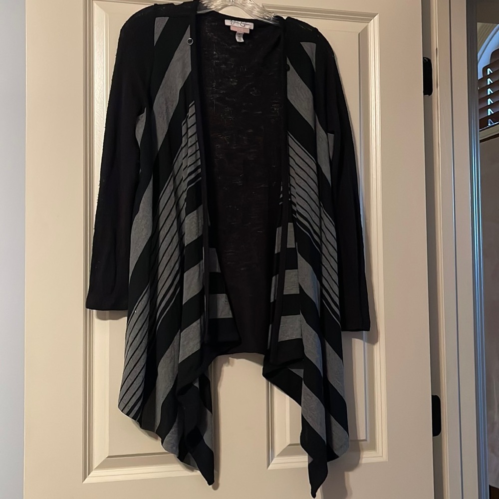 Jessica Simpson, Black and Gray Nursing Cardigan, Size M